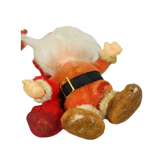 Dopey And Doc Santa Red Flocked Disney Christmas Collectible Ornament Vintage - Picture 11 of 14